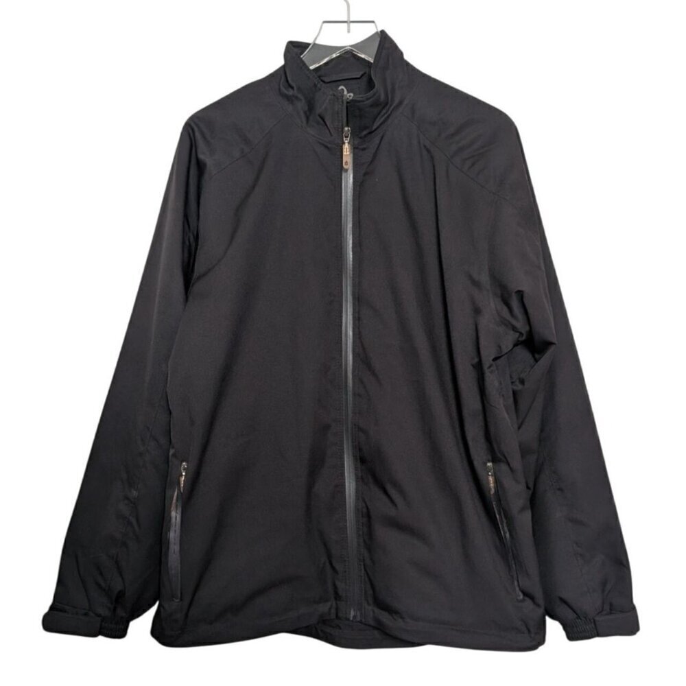 Turtleson Waterproof Jacket Mens Medium Black Rain Outdoor Mesh Lined Full Zip